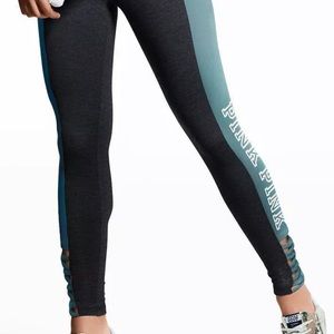 Pink Victoria’s Secret Leggings Workout Athletic Black Cut Out Women’s XS
